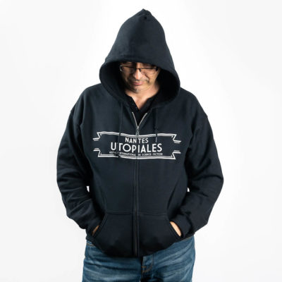 Sweat zippé à capuche Utopiales face